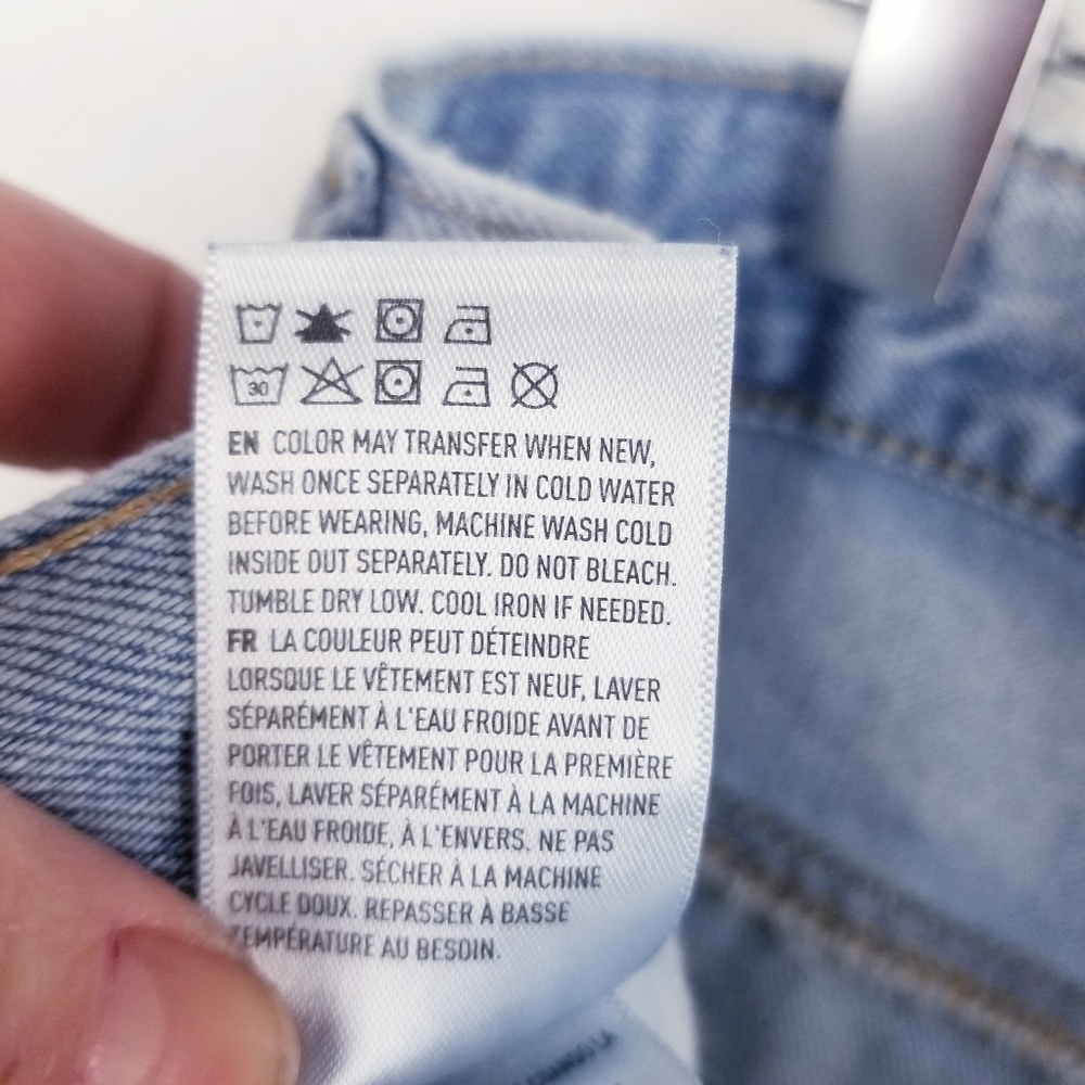 American Eagle 90s Boyfriend Light Wash Distressed Jeans size 12 X-Long - Picture 10 of 11